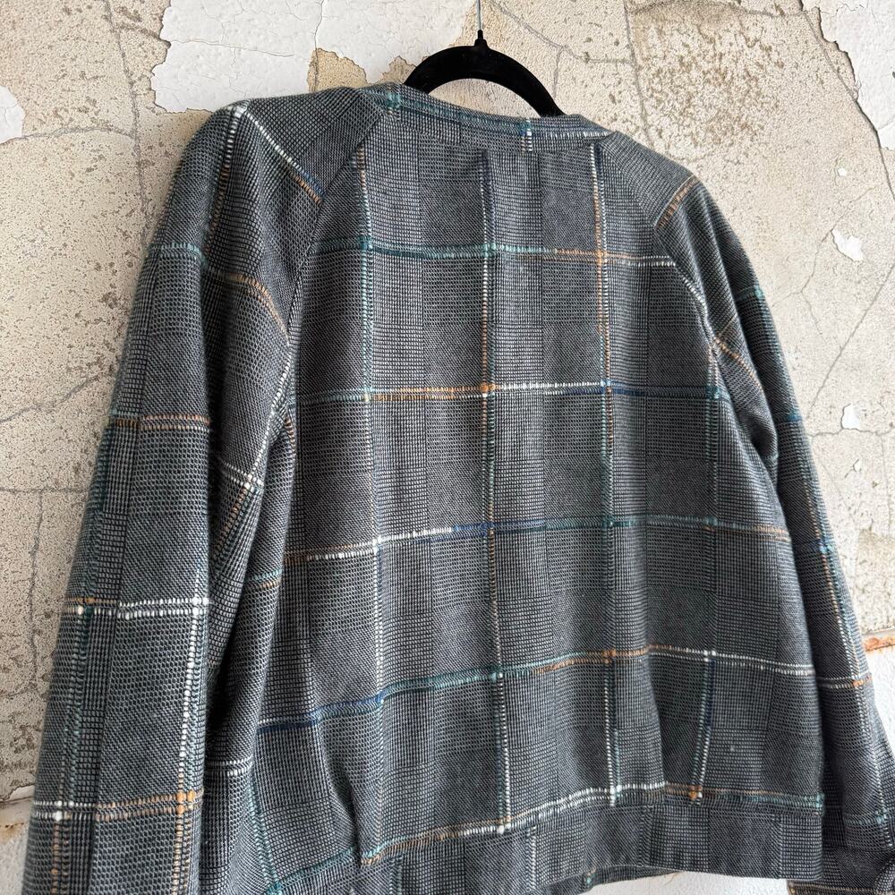 Vtg Plaid Utility Jacket Boxy Crop Fit Womens Petite L Modern Heritage Shacket - Picture 3 of 10